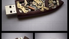 Wood usb steampunk cogwheel