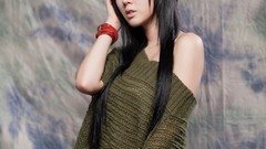 Wool asians models photo shoot black hair Korean supermodels 