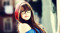 Wool glasses vintage asians beret