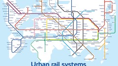 World map infographics railroad