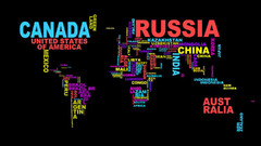 World map wordcloud Typography