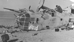 wreck military military aircraft vintage monochrome desert sand