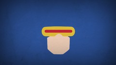 X-Men blue background Cyclops minimalistic blo0p Scott Summers