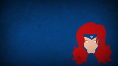 X-Men blue background marvel redheads minimalistic blo0p jean 