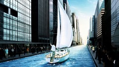 Yachts Boats rivers vehicles cityscapes