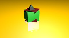 Yellow abstract cinema 4d Piramide