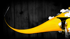 Yellow abstract logo out The swishshooped