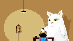 Yellow Animals cats orange abstract funny