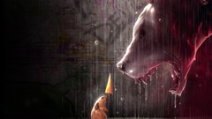 Yellow Animals rain lights Dogs Umbrellas Bloodhound mice 