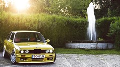 Yellow Auto cars BMW E30