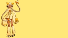 Yellow background and taokaka This