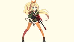 Yellow background guitars blondes long hair blue eyes vocaloid 