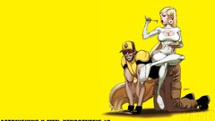 Yellow background marvel comics Emma Frost astonishing x-men