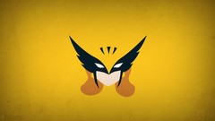 Yellow background superheroes minimalistic blo0p Hawkman