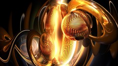 Yellow balls abstract digital art