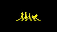 Yellow black background The Wizard of Oz Bricks The Beatles 