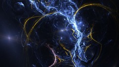 Yellow black blue Lightning Fractals abstract apophysis