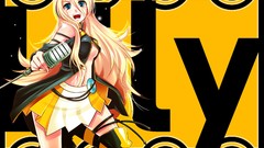 Yellow blondes anime girls vocaloid cleavage thigh highs Lily 