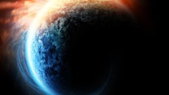 Yellow blue contrast grunge planets rough artwork