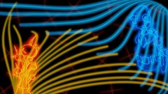 Yellow blue dark abstract Robots