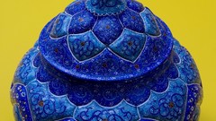 Yellow blue paint iran artwork persian blue