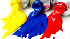 Yellow blue red paint multicolor