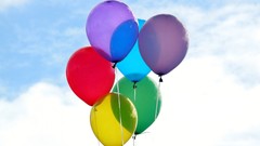 Yellow blue red purple Green Balloons