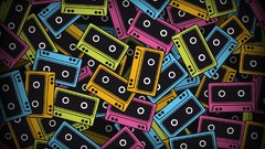 Yellow blue Tape pink multicolor cassette