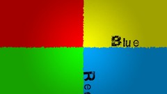 Yellow blue wall red Green colors