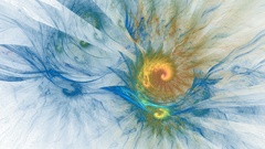 Yellow blue white Fractals spiral waves rainbows