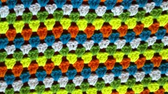 Yellow blue white Green orange crochet Double Crochet