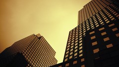 Yellow buildings sepia Skyscrapers