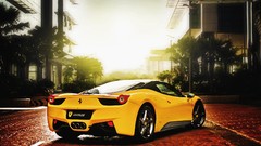 Yellow cars ferrari 458 italia Supercars