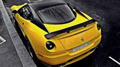Yellow cars Ferrari streets 599XX