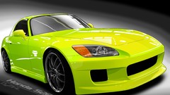 Yellow cars Honda vehicles digital art honda s2000 vexel Honda 