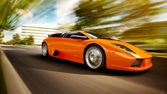 Yellow cars motion blur lamborghini murcielago