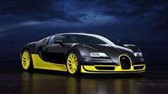 Yellow cars Super Sport luxury bugatti veyron