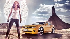 Yellow Chevrolet vehicles chevrolet camaro muscle cars yellow 