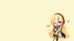 Yellow Chibi anime girls vocaloid Simple Background Lily 