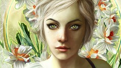 Yellow eyes artwork fantasy art soft shading