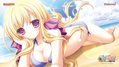 Yellow eyes woman Anime Manga Beaches blondes anime girls 