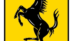 Yellow Ferrari emblems