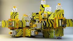 Yellow Fractals digital art