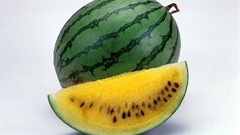 Yellow fruits watermelons white