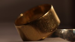 Yellow gold white silver rings shiny