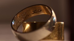 Yellow gold white silver rings shiny