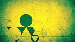 Yellow Green abstract geometry circles shapes digital art