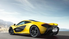 Yellow McLaren supercar mclaren p1 girls with cars
