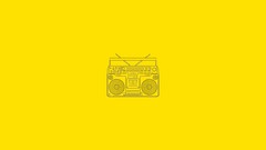 Yellow Music vintage designer stereo vectors