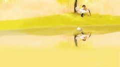 Yellow orange abstract funny